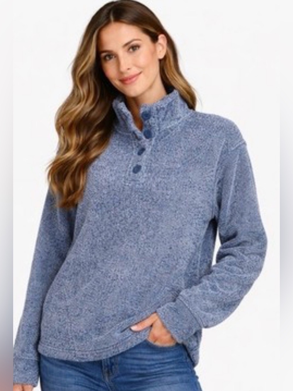 Eddie Bauer Women's Radiator Snap Mock Neck Fleece Pulloverr